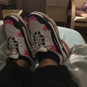 Pink white and black triple s Balenciaga